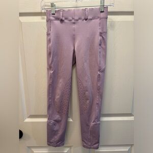 Ovation girls size L/12 riding breeches/tights. Lavender. Pull on.